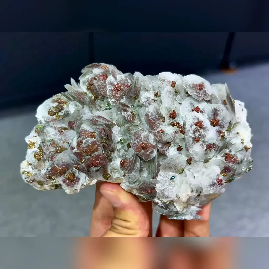 Natural Flake Calcite and Pyrite Symbiosis comes from Hunan,China 120*75*35MM image