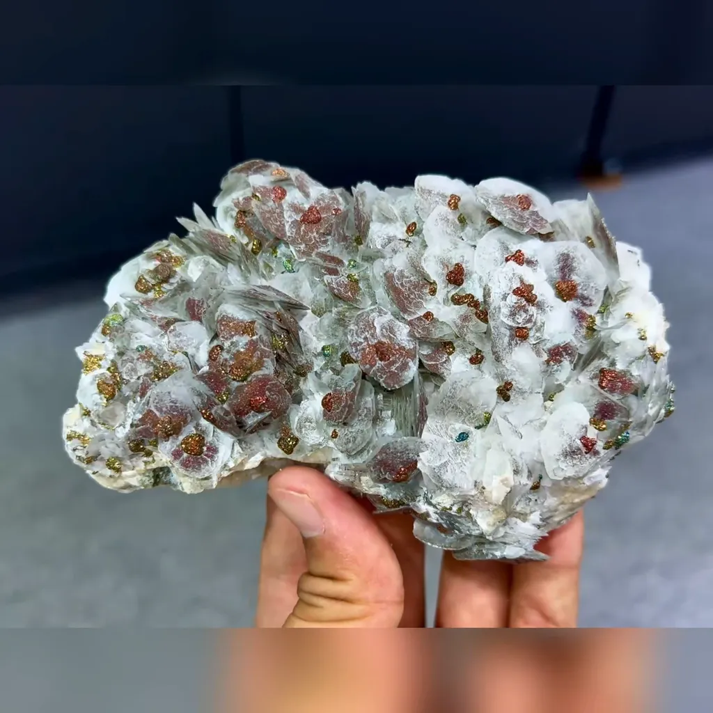 Natural Flake Calcite and Pyrite Symbiosis comes from Hunan,China 120*75*35MM - image 2