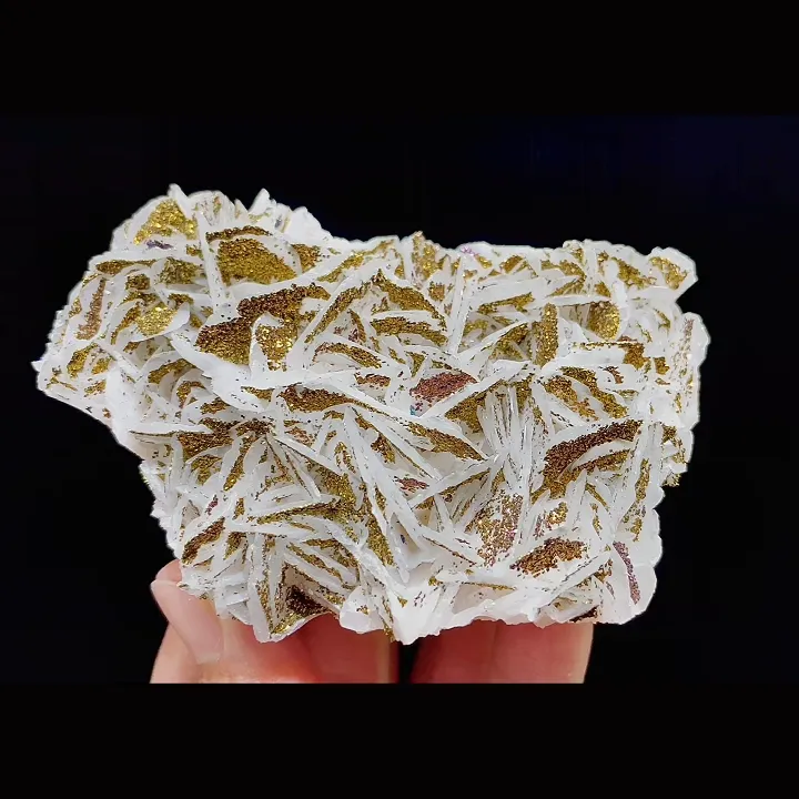 Natural Flaky Calcite and Pyrite Symbiosis comes from Fujian,China 95*60*25MM image