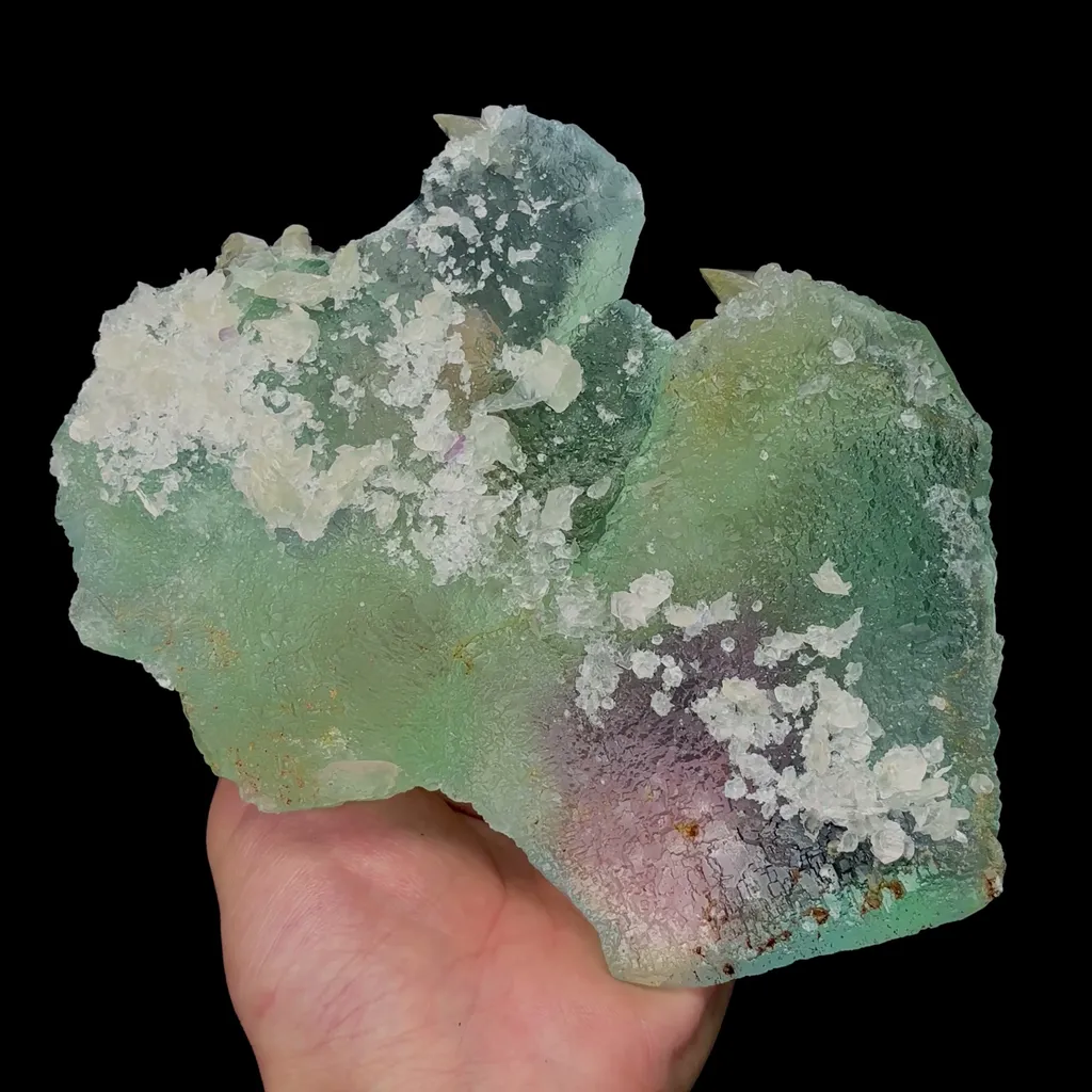 Natural Floating Green Fluorite and Calcite Mineral Specimen,High Quality Specimen,FUJIAN,CHINA(195*130*32mm) - image 4