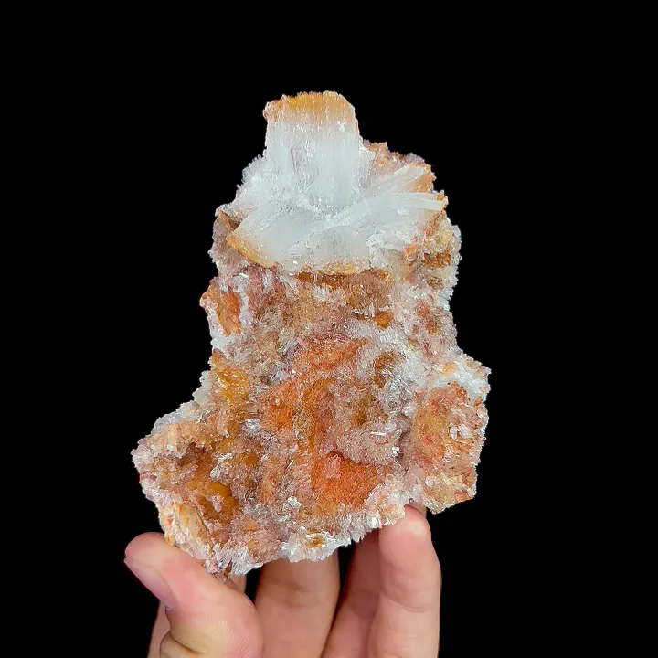 Natural Flower Shaped Gypsum and Quartz Cluster, Mineral Specimen:Guizhou,China (75*95*25MM) image