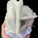 Natural Fluorescent Flower-like Calcite and Crystal Coexist comes from Fujian,China 115*100*150MM - image 2