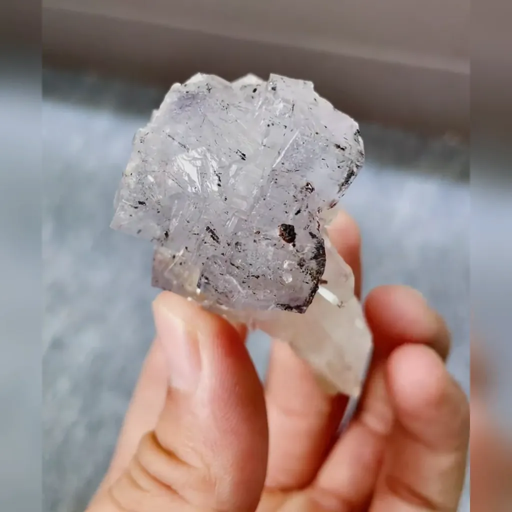 Natural Fluorite and Bismuthinite and Quartz Symbiosis comes from Yaogangxian,Hunan 40*60*40MM image