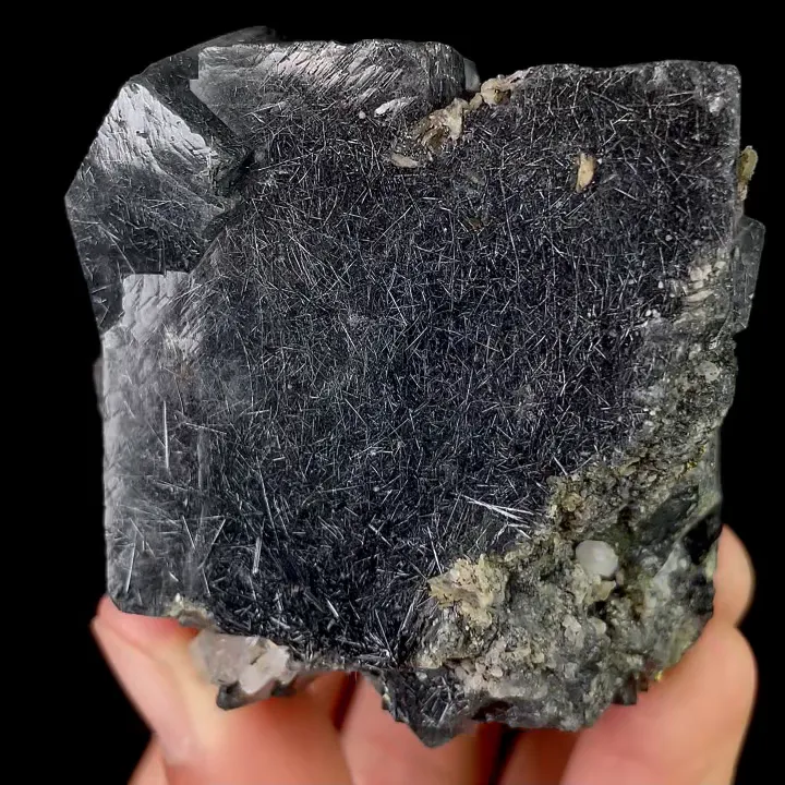 Natural Fluorite and Bismuthinite, Mineral Specimen: Yaogangxian,Hunan (50*55*50MM) image