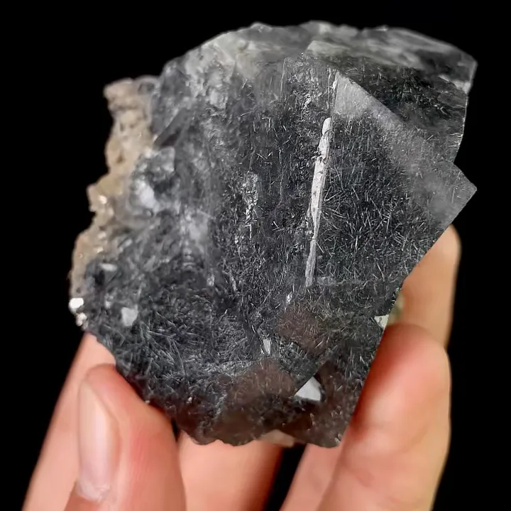 Natural Fluorite and Bismuthinite, Mineral Specimen: Yaogangxian,Hunan (50*55*50MM) - image 3