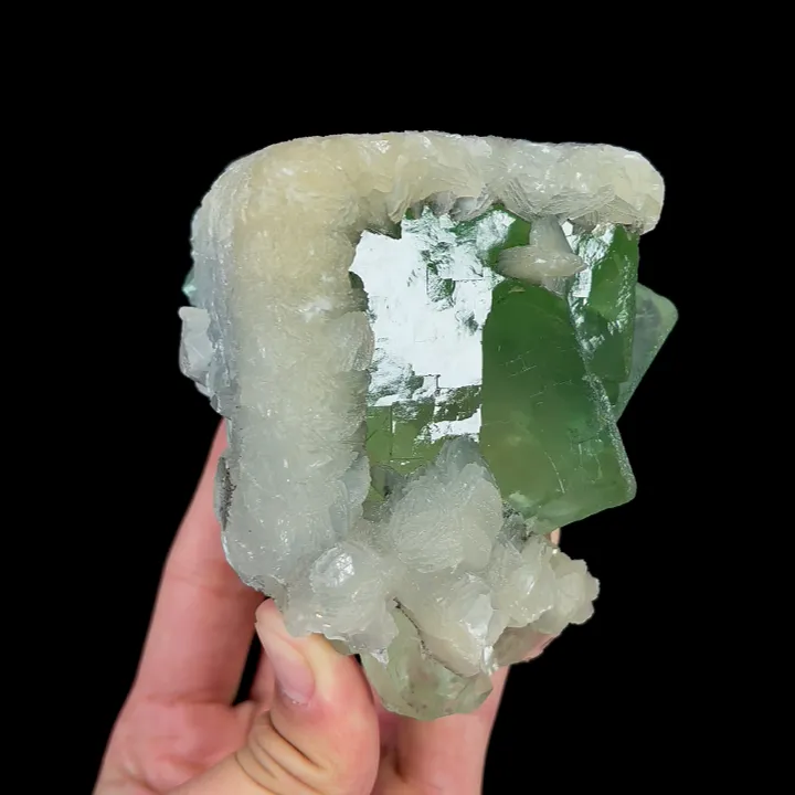 Natural Fluorite and Calcite, Mineral Specimen:Xianghualing,Hunan (80*95*80MM) image