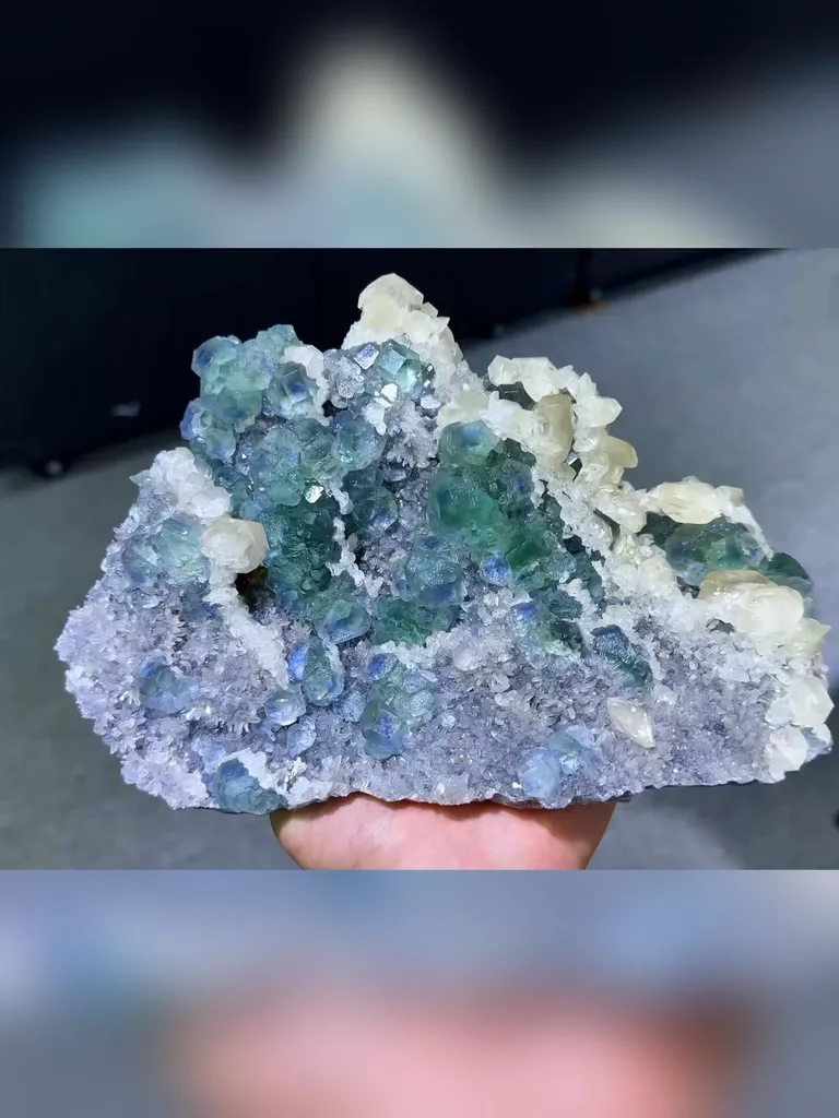 Natural Fluorite and Calcite Symbiosis comes from Fujian,China 220*150*100MM image