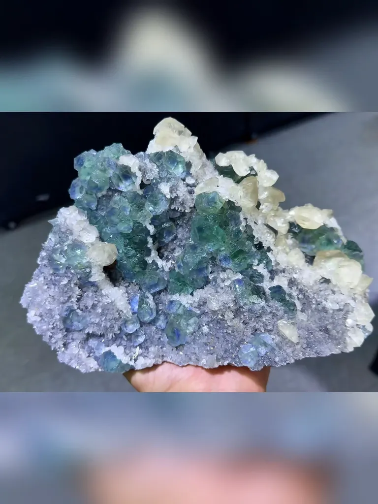 Natural Fluorite and Calcite Symbiosis comes from Fujian,China 220*150*100MM - image 2