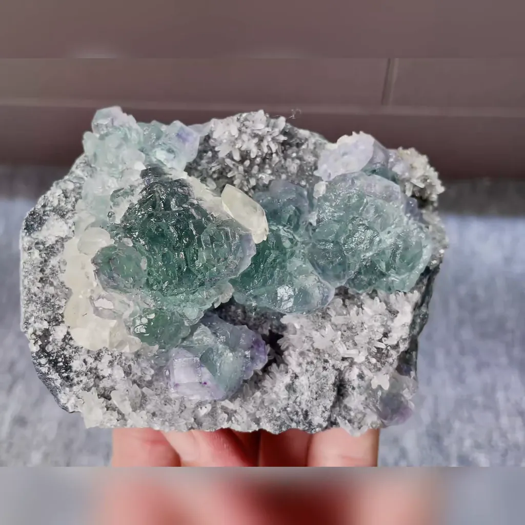 Natural Fluorite and Calcite Symbiosis comes from Fujian,China 95*70*40MM - image 6