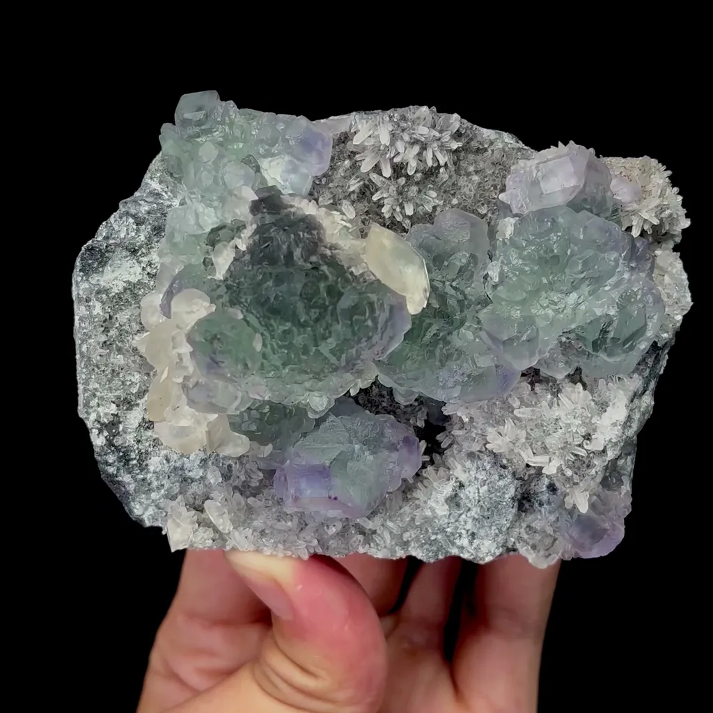 Natural Fluorite and Calcite Symbiosis Mineral Specimen,High Quality Specimen,FUJIAN,CHINA(95*70*40mm) image