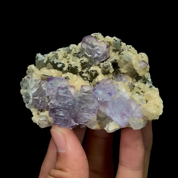 Natural Fluorite and Crystal Mineral Specimen,High Quality Stepped Specimen:YAOGANGXIAN,CHINA(76*53*31mm) image