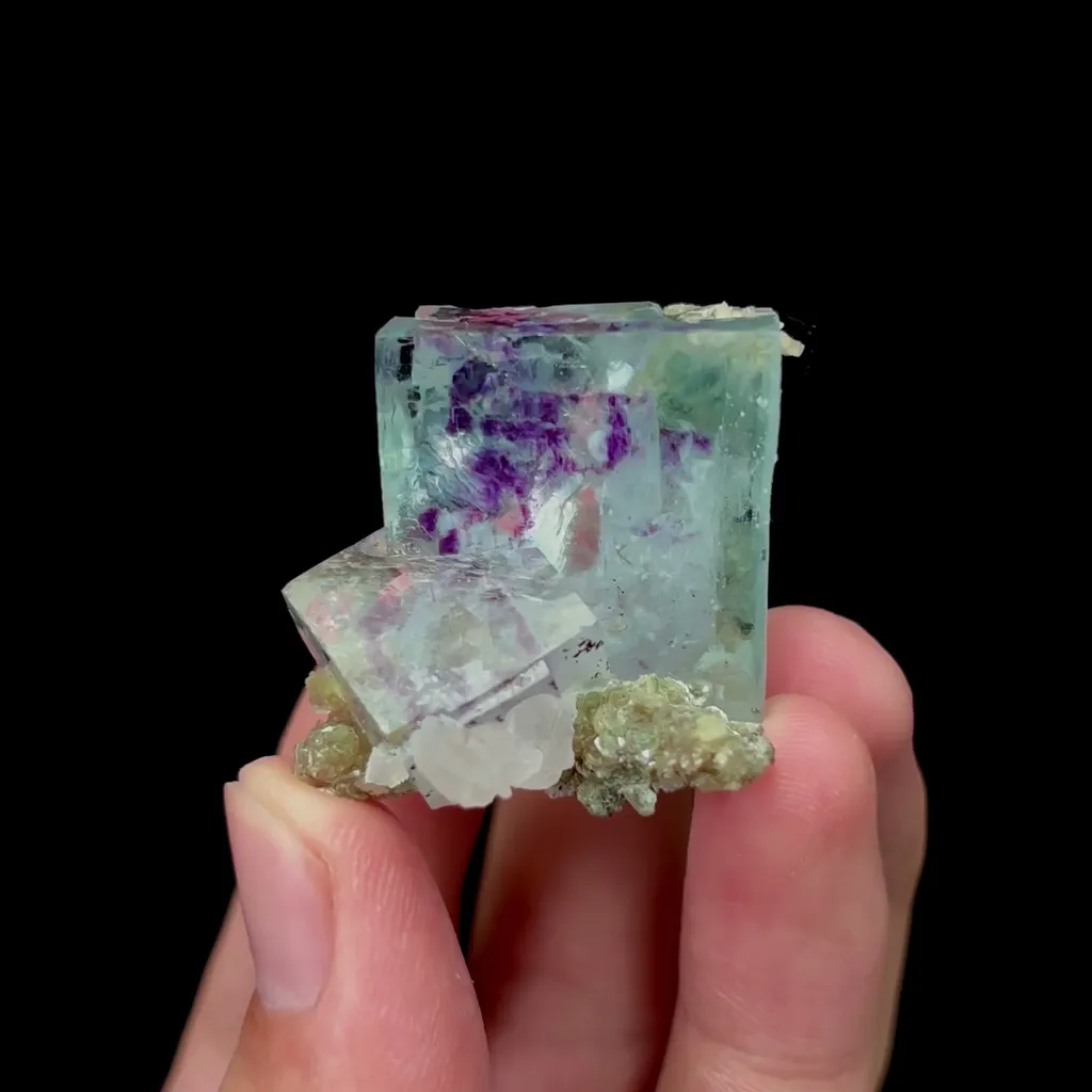 Natural Fluorite and Mica Mineral Specimen,High Quality Specimen,YAO GANG XIAN,HUNAN,CHINA(37*34*31mm) image