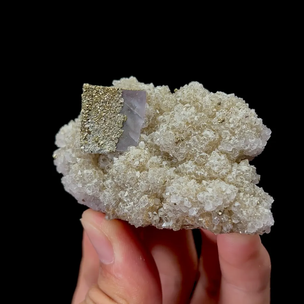 Natural Fluorite and Pyrite and Calcite Mineral Specimen,High Quality Specimen,FUJIAN,CHINA(65*43*30mm) image