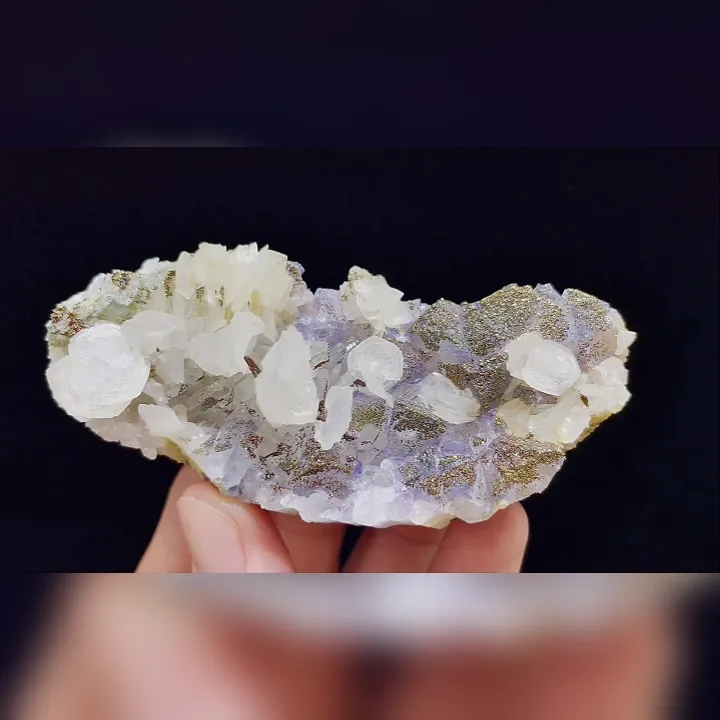 Natural Fluorite and Pyrite and Calcite Symbiosis comes from Yaogangxian,Hunan 90*35*35MM image