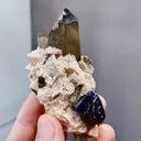 Natural Fluorite and Smoky Quartz coexist comes from Wulian,Shandong 40*40*70MM - image 4