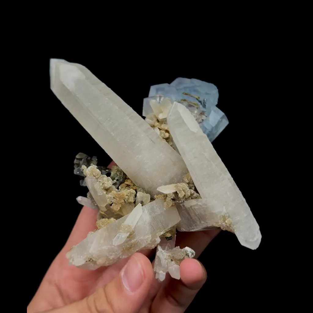 Natural Fluorite Mica Quartz and Arsenopyrite Mineral Specimen,High Quality Specimen,YAO GANG XIAN,HUNAN,CHINA(115*56*115mm) - image 2