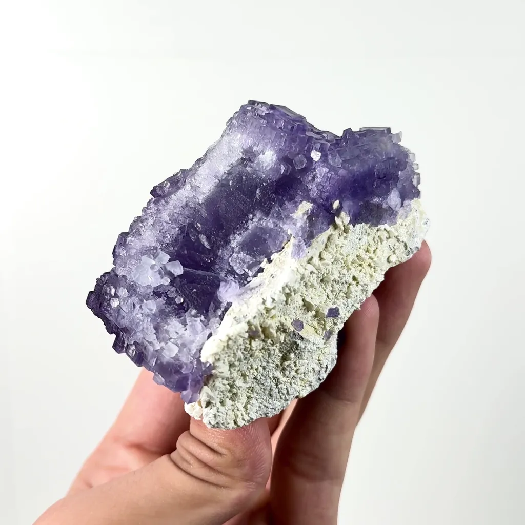 Natural Fluorite on Matrix Mineral Specimen,High Quality Specimen,NORTHWEST CHINA(80*64*44mm) - image 4