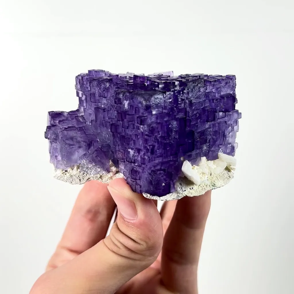 Natural Fluorite on Matrix Mineral Specimen,High Quality Specimen,NORTHWEST CHINA(80*64*44mm) image