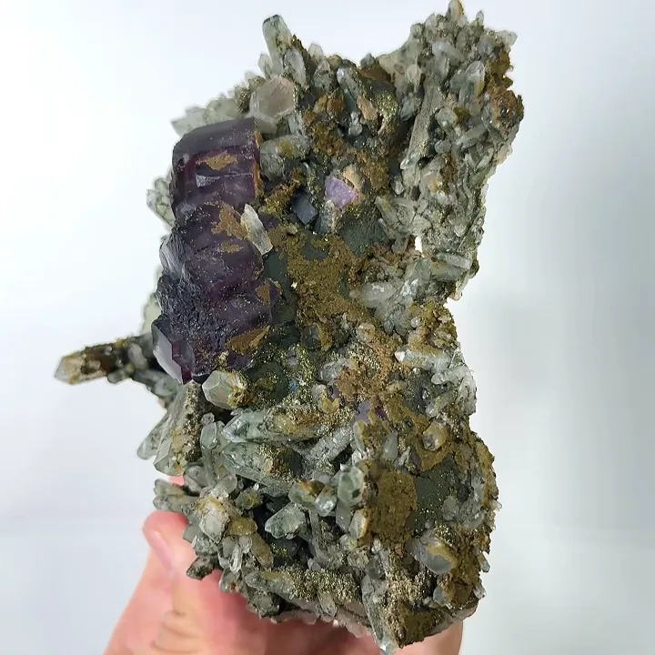 Natural Fluorite, Quartz and Pyrite, Mineral Specimen:Yaogangxian,Hunan (120*90*40MM) - image 6