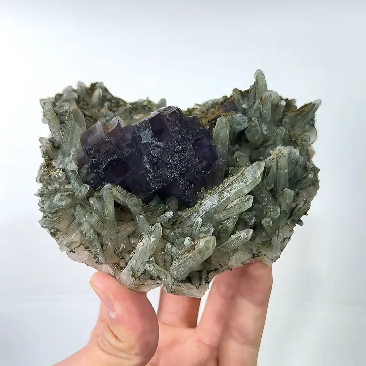 Natural Fluorite, Quartz and Pyrite, Mineral Specimen:Yaogangxian,Hunan (120*90*40MM) image