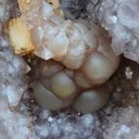 Natural Fluorite with Calcite in Amethyst Geode natural mineral Specimen - image 7