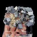 Natural Galena, Red Quartz and Calcite,Mineral Specimen:Jiangxi,China (80*65*40MM) - image 1