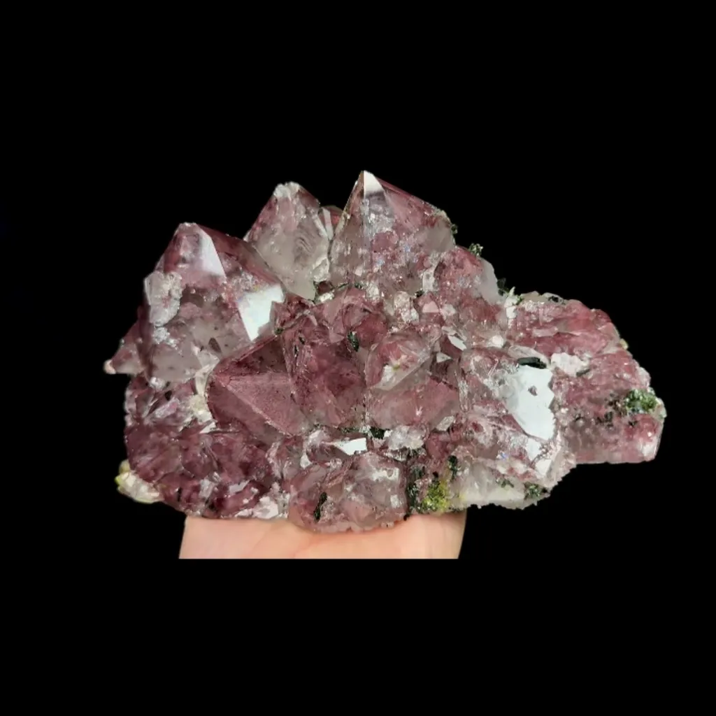 Natural Garden Crystal Cluster and Epidote, Mineral Specimen:Meigu,Sichuan (180*120*45MM) - image 2
