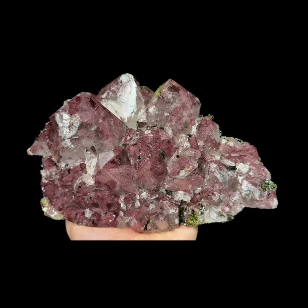 Natural Garden Crystal Cluster and Epidote, Mineral Specimen:Meigu,Sichuan (180*120*45MM) image