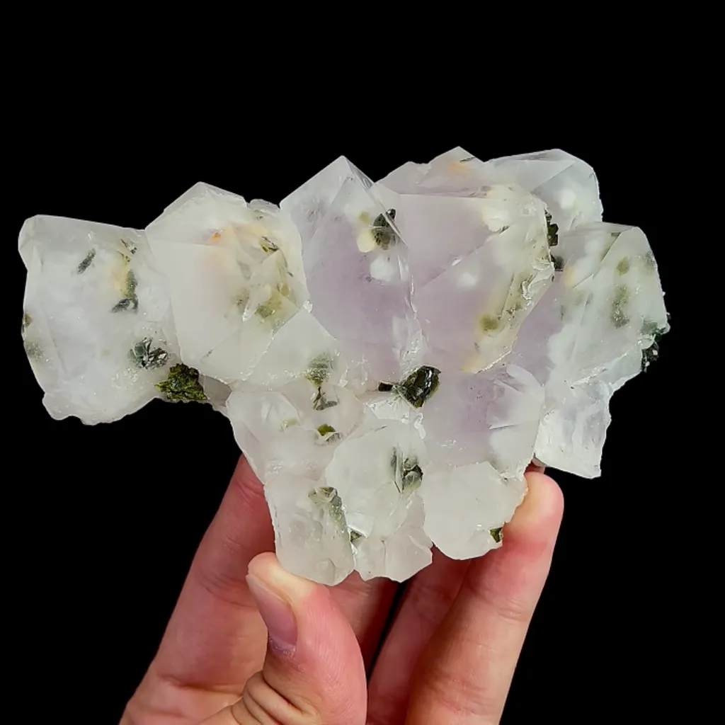 Natural Garden Quartz and Epidote, Mineral Specimen:Meigu,Sichuan (120*70*35MM) image