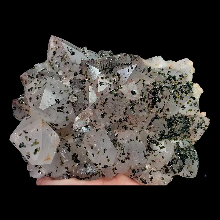 Natural Garden Quartz and Epidote, Mineral Specimen:Meigu,Sichuan (150*115*45MM) - image 4