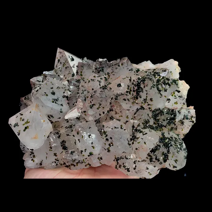 Natural Garden Quartz and Epidote, Mineral Specimen:Meigu,Sichuan (150*115*45MM) image