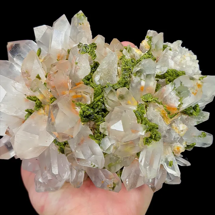 Natural Garden Quartz and Epidote, Mineral Specimen:Meigu,Sichuan (170*125*65MM) - image 3