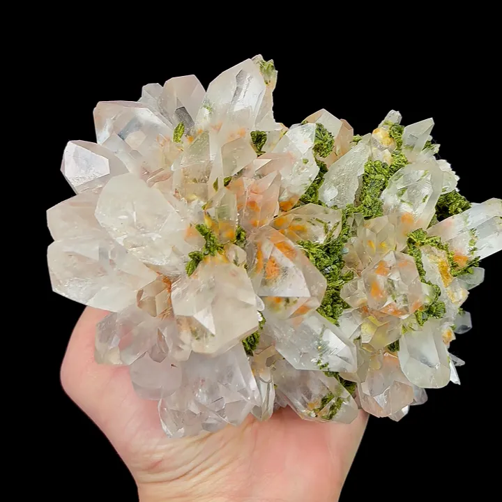 Natural Garden Quartz and Epidote, Mineral Specimen:Meigu,Sichuan (170*125*65MM) image