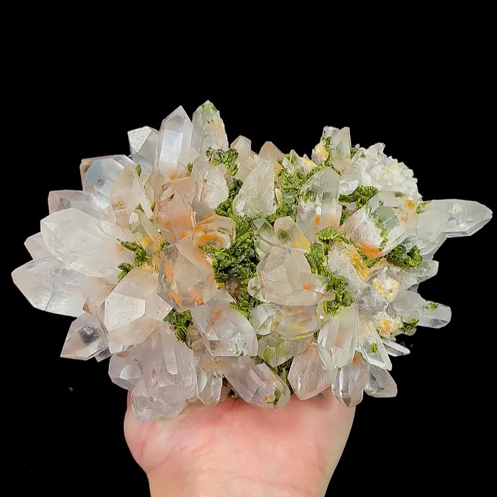 Natural Garden Quartz and Epidote, Mineral Specimen:Meigu,Sichuan (170*125*65MM) - image 6