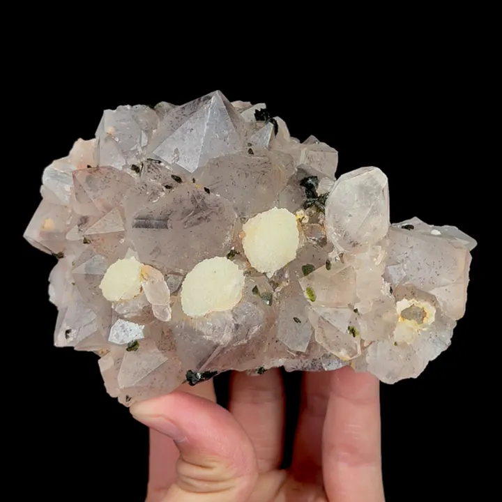 Natural Garden Quartz and Prehnite, Mineral Specimen:Sichuan,China (120*85*45MM) image