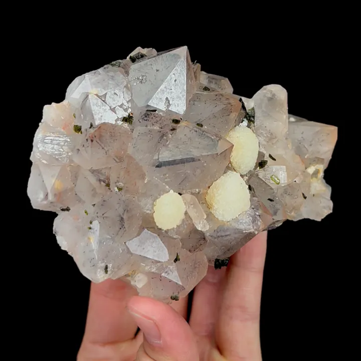 Natural Garden Quartz and Prehnite, Mineral Specimen:Sichuan,China (120*85*45MM) - image 2