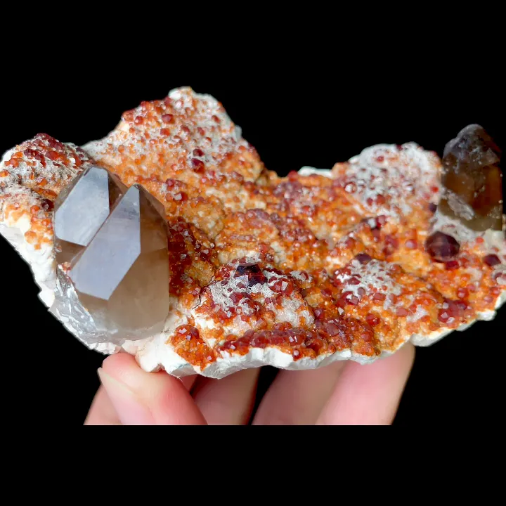 Natural Garnet and Smoky Quartz, Mineral Specimen:Fujian,China (105*65*40MM) - image 3