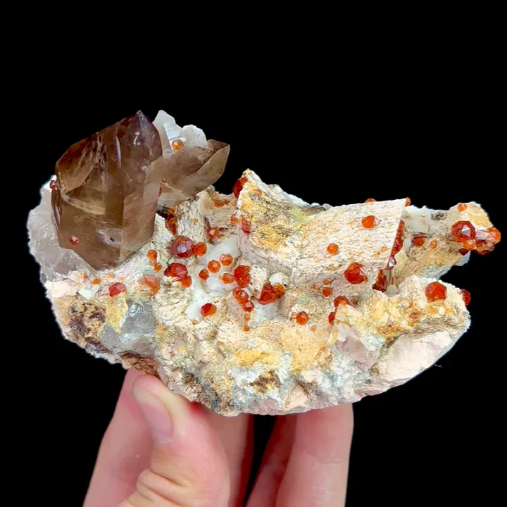 Natural Garnet and Smoky Quartz, Mineral Specimen:Fujian,China (110*55*60MM) - image 5
