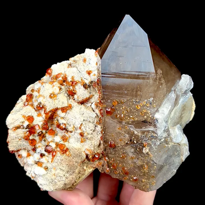 Natural Garnet and Smoky Quartz, Mineral Specimen:Fujian,China (125*110*70MM) - image 7