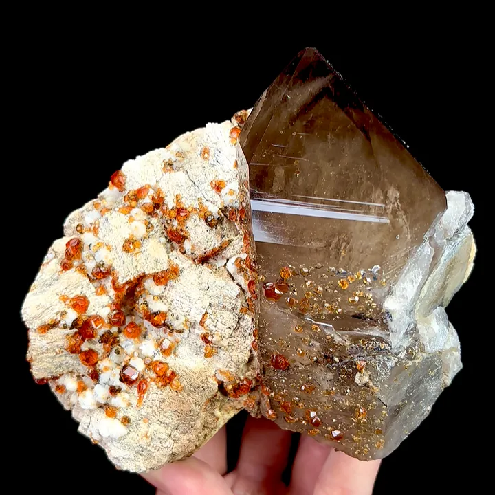Natural Garnet and Smoky Quartz, Mineral Specimen:Fujian,China (125*110*70MM) image