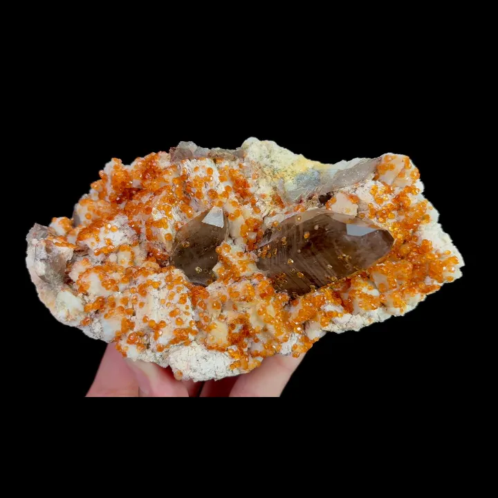 Natural Garnet and Smoky Quartz, Mineral Specimen:Fujian,China (140*80*55MM) - image 4