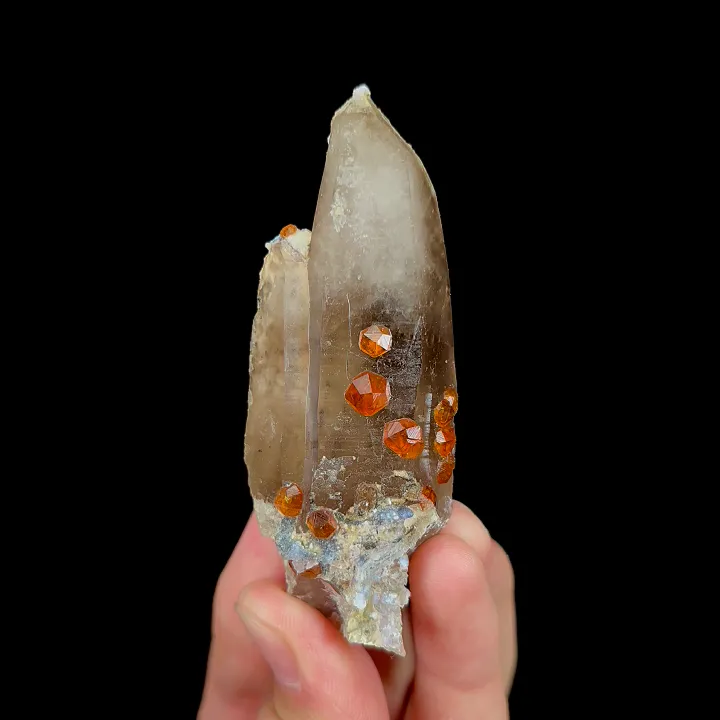 Natural Garnet and Smoky Quartz, Mineral Specimen:Fujian,China (30*20*80MM) image