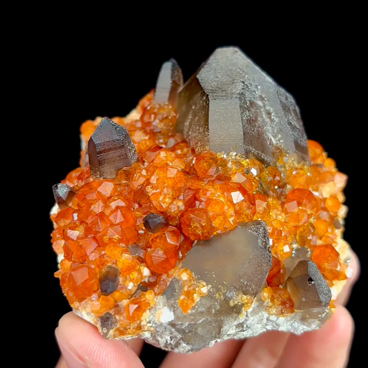 Natural Garnet and Smoky Quartz, Mineral Specimen:Fujian,China (65*65*35MM) - image 4