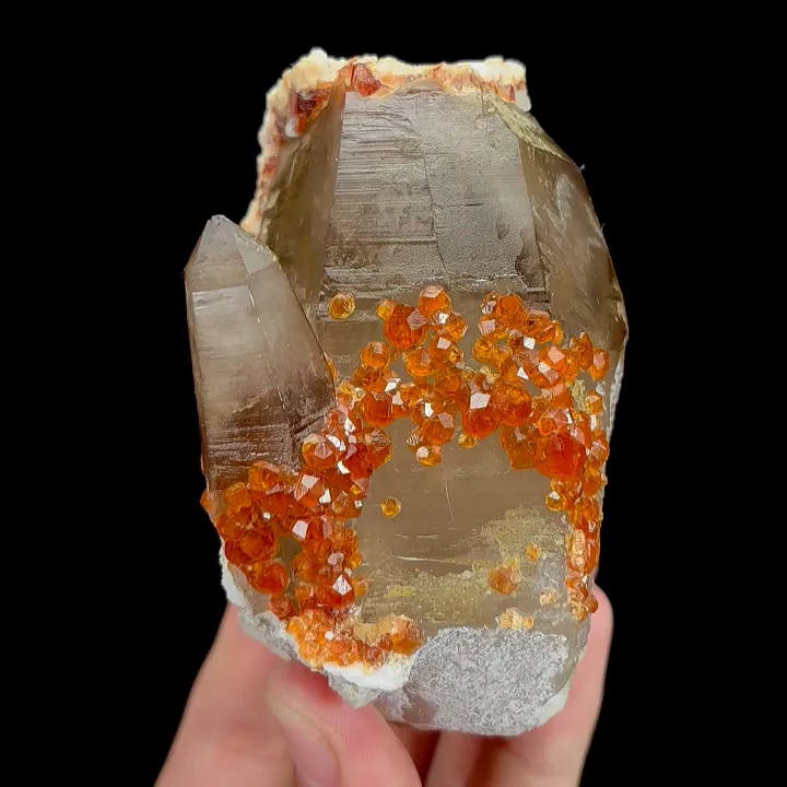 Natural Garnet and Smoky Quartz, Mineral Specimen:Fujian,China (75*85*55MM) - image 7