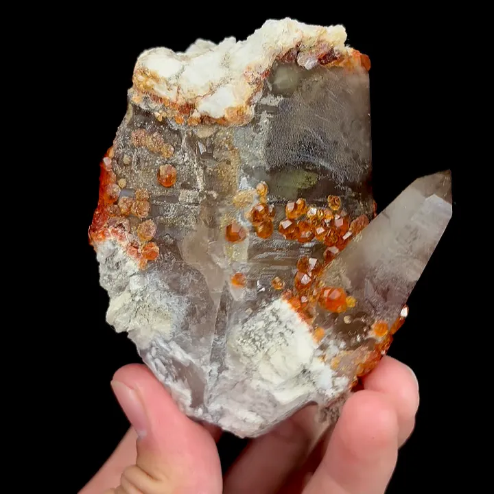 Natural Garnet and Smoky Quartz, Mineral Specimen:Fujian,China (75*85*55MM) - image 6