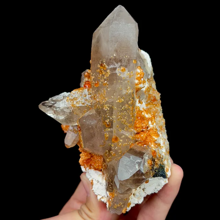 Natural Garnet and Smoky Quartz, Mineral Specimen:Fujian,China (80*125*65MM) image