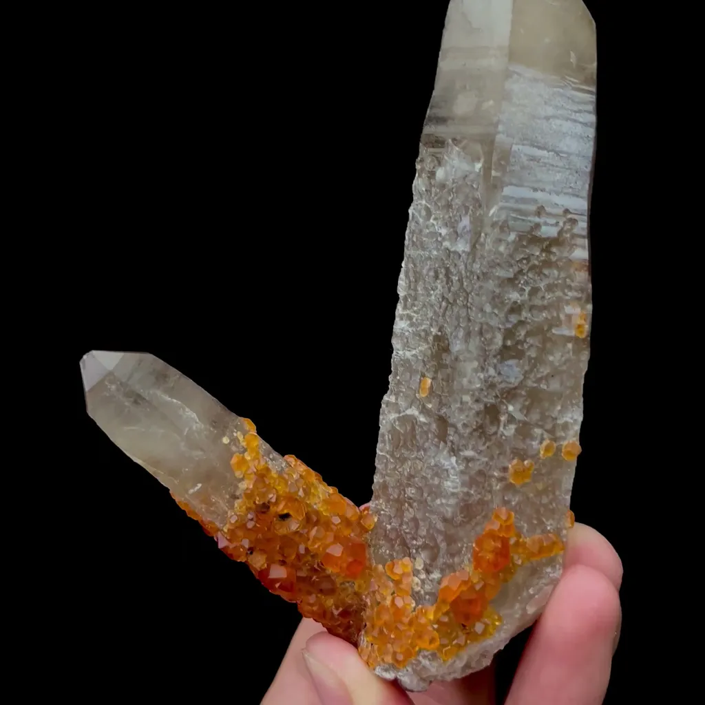 Natural Garnet and Smoky Quartz Mineral Specimen,High Quality Specimen,FUJIAN,CHINA(80*23*119mm) image