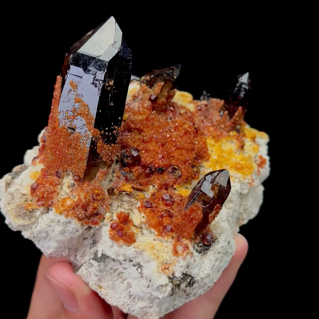 Natural Garnet and Smoky Quartz Mineral Specimen,High Quality Specimen,YUNXIAO,FUJIAN,CHINA(113*85*75mm) - image 2