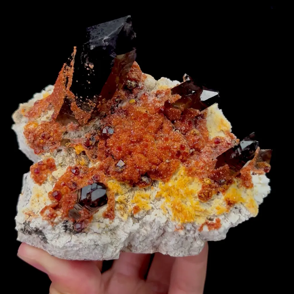 Natural Garnet and Smoky Quartz Mineral Specimen,High Quality Specimen,YUNXIAO,FUJIAN,CHINA(113*85*75mm) image