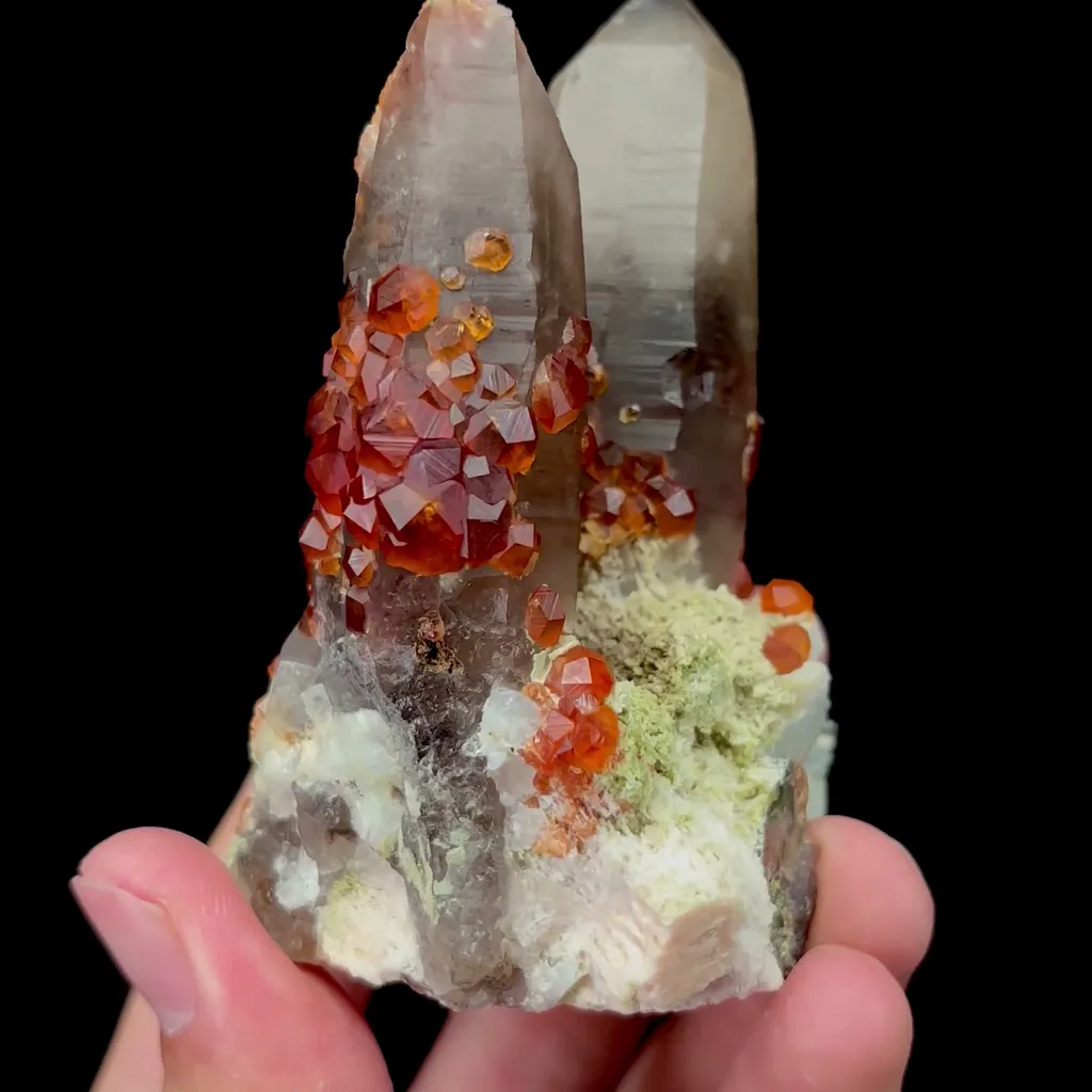 Natural Garnet and Smoky Quartz Mineral Specimen,High Quality Specimen,YUNXIAO,FUJIAN,CHINA(50*48*85mm) - image 3